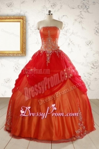 Beautiful Strapless Sweet 16 Dresses with Appliques