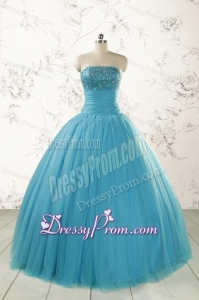 Cheap Strapless Quinceanera Dresses with Beading for 2015