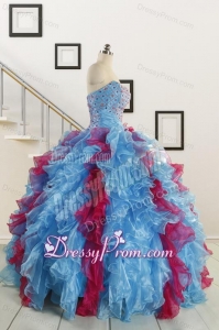Fashionable Beading Quinceanera Dresses in Multi-color For 2015