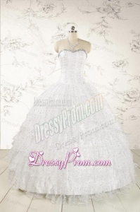 The Most Popular White Sequins Ball Gown Quinceanera Dresses for 2015