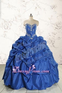 Elegant Beading Quinceanera Dresses in Royal Blue for 2015