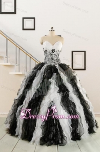 Exclusive Black and White Quinceanera Dresses with Zebra and Ruffles