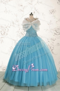 Ball Gown 2015 Baby Blue Quinceanera Dresses with Sweetheart