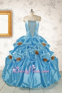 New Style Aqua Blue Quinceanera Dresses with Beading for 2015