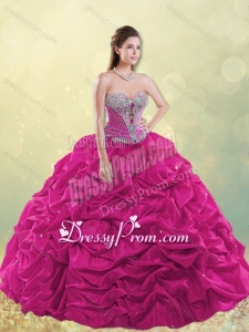 Gorgeous Really Puffy Beaded and Bubble Quinceanera Dress in Taffeta