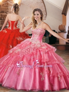 New Style Applique and Beaded Quinceanera Dress in Organza