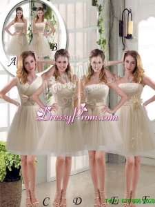 Elegant Princess Mini Length Lace Bridesmaid Dress with Bowknot