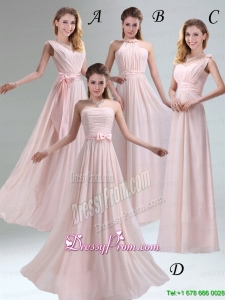 Most Beautiful Chiffon Light Pink Empire Bridesmaid Dress with Ruching