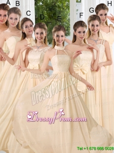 Empire Ruching 2015 Floor Length Bridesmaid Dress