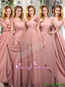 Empire Ruching 2015 Sturning Bridesmaid Dresses in Peach