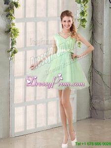 2015 Natural Organza A Line Belt Prom Dress