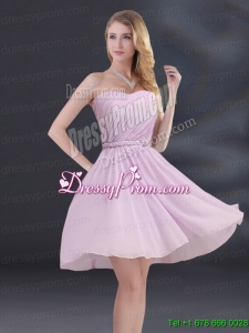 A Line Sweetheart Prom Dress with Ruhing and Belt