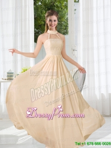 Halter Empire 2015 Classical Prom Dress with Lace