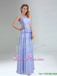 Cheap Belt and Lace Empire 2015 Prom Dress with Bateau
