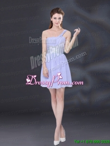 2015 Ruching and Belt Chiffon Prom Dress in Lavender