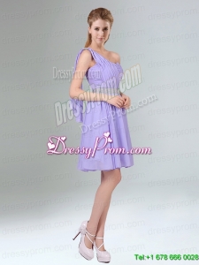 2015 Sassy Beaded and Ruched Short Prom Dress in Lavender