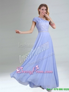 One Shoulder Belt Empire 2015 Appliques Prom Dress in Lavender
