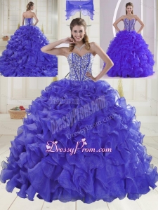 Hot Sale Sweetheart Brush Train Beaded Decorate Quinceanera Dresses in Sweet 16