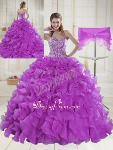 On Sale Sweetheart Beading Quinceanera Dresses with Brush Train
