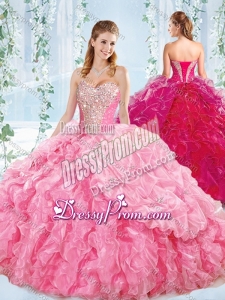 2016 Best Selling Sweetheart Quinceanera Dress with Beaded Bodice and Ruffles