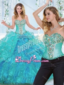 Beautiful Really Puffy Rhinestoned and Ruffled Detachable Quinceanera Dresses
