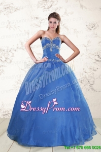 2015 Cheap Appliques Quinceanera Dresses in Royal Blue