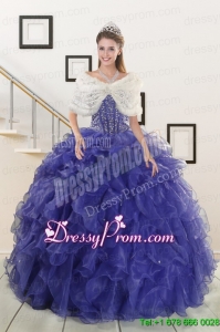 2015 Pretty Sweetheart Quinceanera Dresses with Sequins and Ruffles