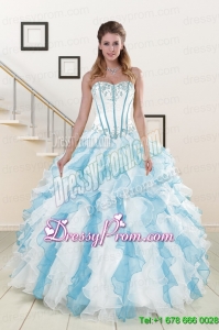 Appliques and Ruffles 2015 Quinceanera Dresses in Multi Color