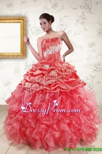 Luxurious Sweetheart Beading Quinceanera Dresses in Watermelon