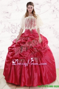 2015 New Style Strapless Appliques Quinceanera Dresses