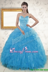 2015 Remarkable Beading Quinceanera Dresses in Baby Blue