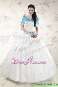 Discount White Quinceanera Dresses with Appliques