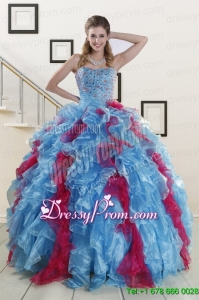 Exclusive Beading Quinceanera Dresses in Multi-color For 2015