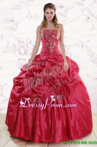 Modern Strapless Hot Pink Quinceanera Dresses with Embroidery