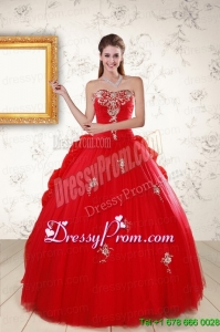 2015 Modern Sweetheart Quinceanera Dresses with Appliques