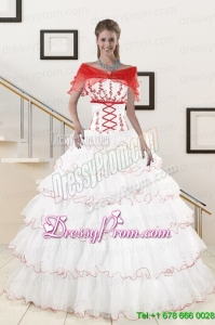 Perfect Ruffeld Layers 2015 Quinceanera Dresses with Strapless