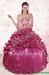 2015 Stylish Appliques Quinceanera Dresses with Spaghetti Straps