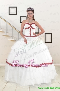 2015 Sweetheart Ball Gown Quinceanera Dresses with Appliques