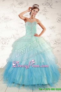 Pretty Multi Color 2015 Quinceanera Dresses with Beading and Ruffles