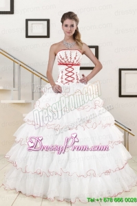 Stylish Ruffeld Layers 2015 Quinceanera Dresses with Appliques