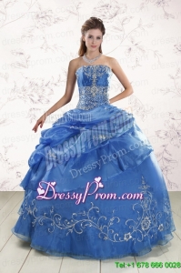 Appliques Traditional Royal Blue Quinceanera Dresses For 2015