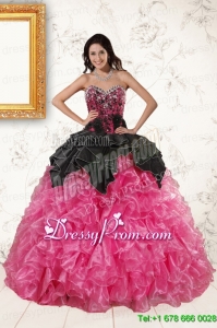 Trendy Multi Color Ball Gown Ruffled Quinceanera Dresses