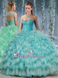 Lovely Big Puffy Quinceanera Dress with Beading and Ruffles