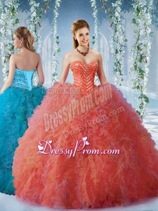 Popular Beaded and Ruffled Sweet 16 Quinceanera Dress with Big Puffy