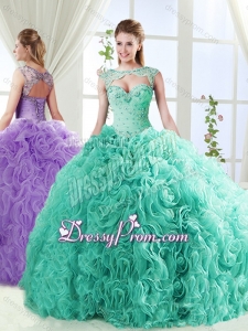 Big Puffy Brush Train Detachable Sweet 16 Quinceanera Skirts with Beading and Appliques