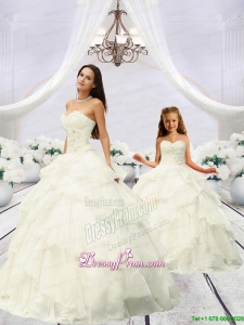 2015 Trendy Beading and Ruching Ivory Princesita Dress