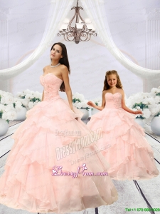 Fashionable Beading and Ruching Princesita Dress in Pink