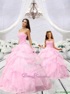 Popular Beading and Ruching Baby Pink Princesita Dress for 2015