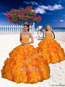 New Style Appliques and Beading Orange Princesita Dress