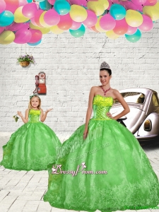 Fashionable Green Princesita Dress with Beading and Embroidery for 2015